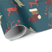 Retro Weihnachtswrapping Paper Holiday Geschenkwra Geschenkpapier (Rolleneckpunkt)