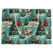 Retro-Weihnachtswunderland Große Geschenktüte (Rückseite)