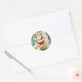 Retro-Weihnachtswunderland Runder Aufkleber (Umschlag)