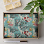 Retro-Weihnachtswunderland Seidenpapier (Geschenk)