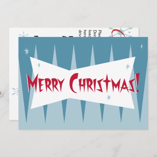 Retro-Weihnachtszeit-Party Einladung (Vorne/Hinten)