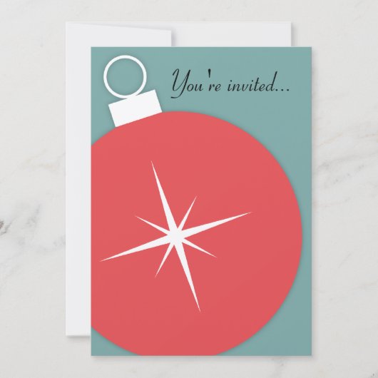 Retro-Weihnachtszeit-Party Einladung (Vorderseite)