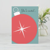 Retro-Weihnachtszeit-Party Einladung (Stehend Vorderseite)