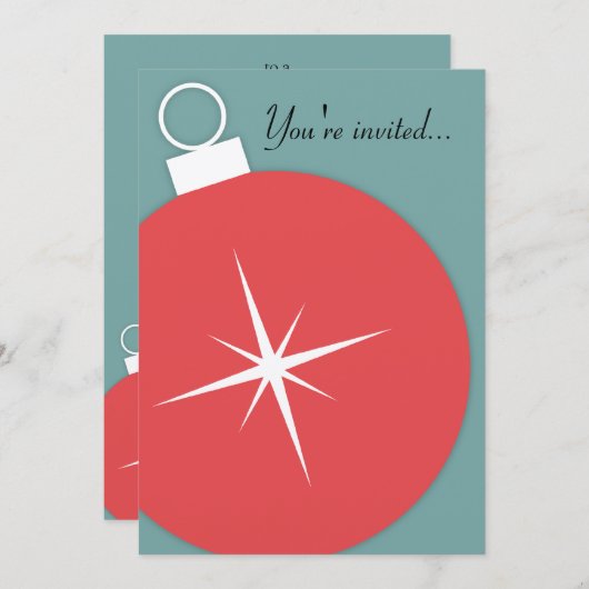 Retro-Weihnachtszeit-Party Einladung (Vorne/Hinten)