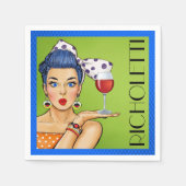Retro Wein (Party) Cocktail Napkins Serviette (Vorderseite)