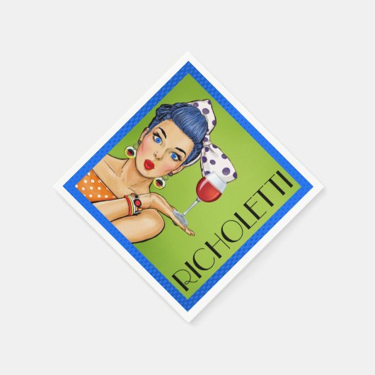 Retro Wein (Party) Cocktail Napkins Serviette (Ecke)