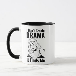 Retro Weinende Frau Drama Tasse