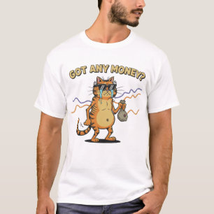 Retro weinende Katze – Ein paar Groschen T-Shirt