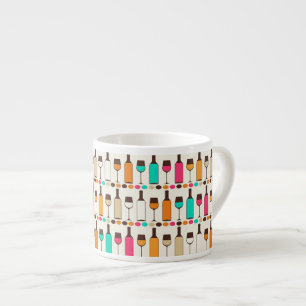 Retro-Weinflaschen und Gläser Espressotasse