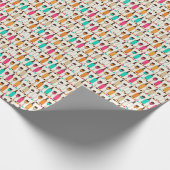 Retro-Weinflaschen und -gläser Geschenkpapier (Ecke)