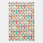 Retro-Weinflaschen und -gläser Handtuch (Vertikal)