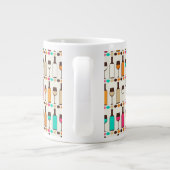 Retro-Weinflaschen und -gläser Jumbo-Tasse (Rückseite)