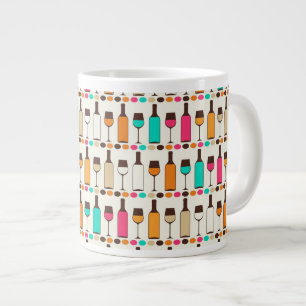 Retro-Weinflaschen und -gläser Jumbo-Tasse