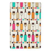 Retro Weinflaschen und -gläser Mini Klemmbrett (Rückseite)