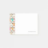 Retro-Weinflaschen und -gläser Post-it Klebezettel (Vorderseite)