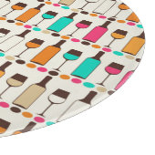 Retro-Weinflaschen und -gläser Schneidebrett (Ecke)