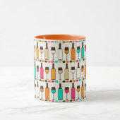 Retro Weinflaschen und -gläser Tasse (Zentrum)