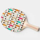 Retro Weinflaschen und -gläser Tischtennis Schläger (Seitenansicht)