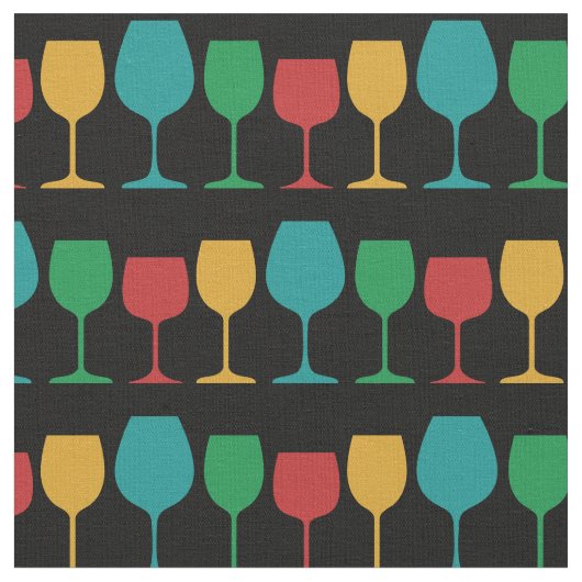 Retro Weinglas Niedliche Vintage Mod Stoff (Nahaufnahme)