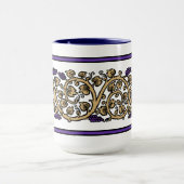 Retro-Weinreben-Fries Tasse (Zentrum)