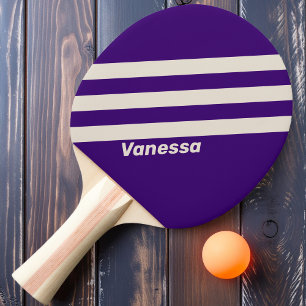 Retro Weintraube Drei Streifen mit Namen Tischtennis Schläger
