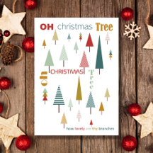 Retro Weiß Bunter Oh Weihnachtsbaum Feiertag