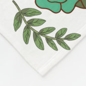 Retro Weiß und Grün Floral Fleecedecke (Ecke)