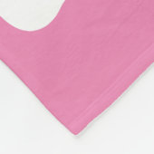 Retro Weiß und Rosa Blume Ästhetisches Muster Fleecedecke (Ecke)