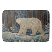 Retro-Weißbär boho Winterwald Badematte (Vorderseite)