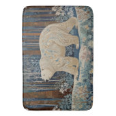 Retro-Weißbär boho Winterwald Badematte (Vorderseite Vertikal)