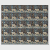 Retro-Weißbär boho Winterwald Geschenkpapier (Flach)