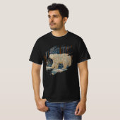 Retro-Weißbär boho Winterwald T-Shirt (Vorne ganz)