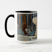 Retro-Weißbär boho Winterwald Tasse (Links)