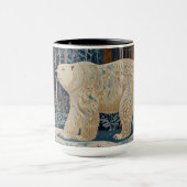 Retro-Weißbär boho Winterwald Tasse (Zentrum)