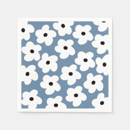 Retro Weiße Blume Serviette