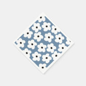 Retro Weiße Blume Serviette (Ecke)