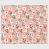 Retro Weiße Daisy Geschenkpapier (Flach)