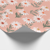 Retro Weiße Daisy Geschenkpapier (Ecke)