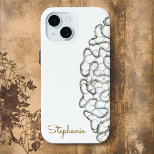 Retro weißer minimalistischer goldener Monogramm-H Case-Mate iPhone Hülle