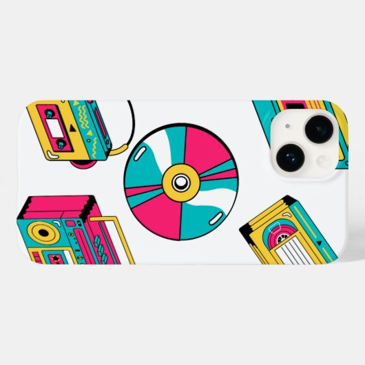 Retro-weißes Handy-Gehäuse Case-Mate iPhone Hülle (Rückseite (Horizontal))