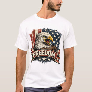 Retro-Weißkopfadler-Freiheit-Shirt Vintage-USA-P T-Shirt