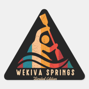 Retro Wekiva Springs Kayaking Dreieckiger Aufkleber