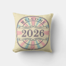 Retro Welcome 2026 Decorative Pillow Kissen