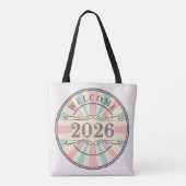 Retro Welcome 2026 New Year Tote Bag Tasche (Rückseite)