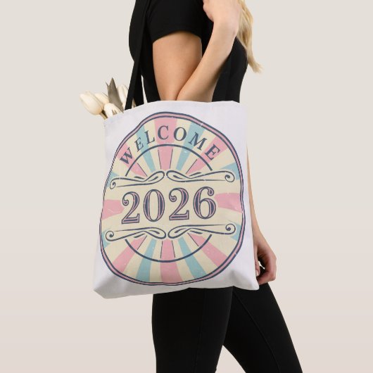 Retro Welcome 2026 New Year Tote Bag Tasche (Von Nahem)