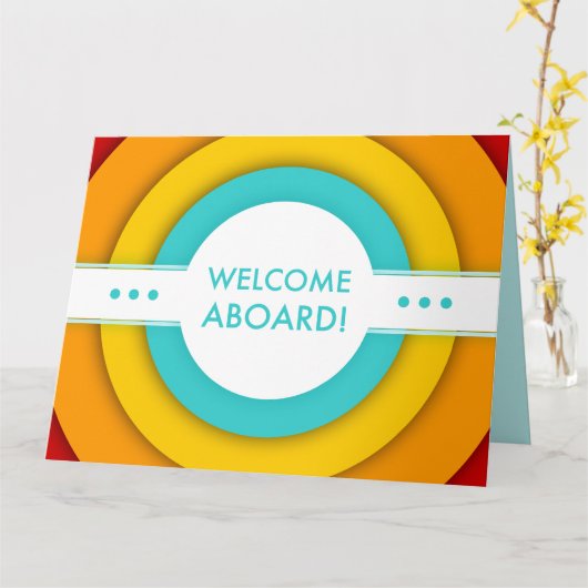 retro welcome aboard karte (Gelbe Blume)