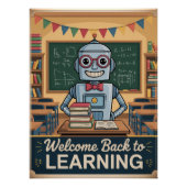 Retro "Welcome back to Learning" Printable Poster (Vorderseite)