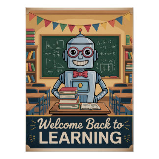 Retro "Welcome back to Learning" Printable Poster