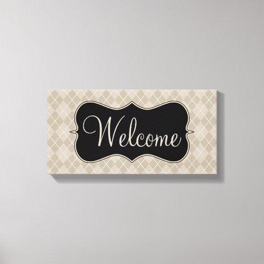 Retro Welcome Sign Leinwand Art (Vorderseite)