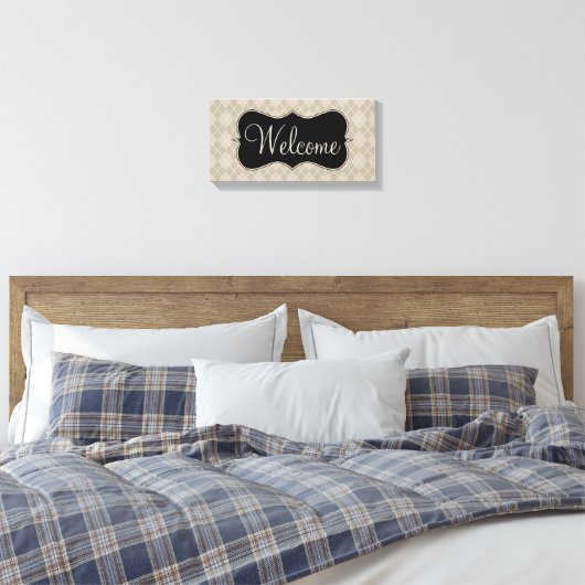 Retro Welcome Sign Leinwand Art (Insitu (Schlafzimmer))